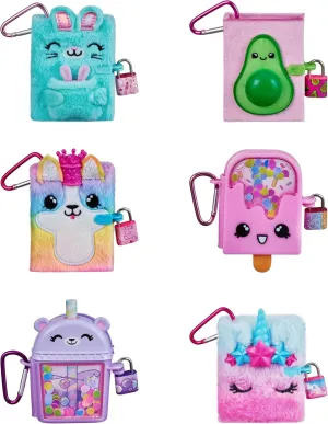 00265 Real Littles Mini Secret Journals Includes 4 Surprises, 1 Carabiner, 1 Lock and 1 Key, Random Model, Colourful