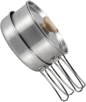1 Set Folding Handle Camping Pan Multi Function Cooking Pot for Outdoor Cooking Ergonomic Design Portable Frying Supply for Picnics and Hiking