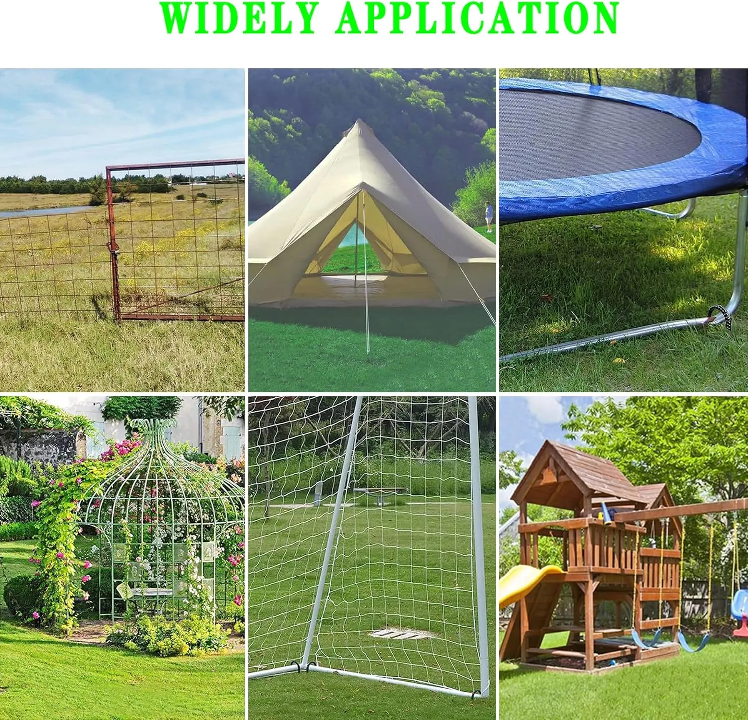 10-Inch Trampoline Wind Stakes U Shaped Rebar Ground Stakes Ground Anchors for Trampoline Security, Swing Set, Camping, Fences, Hoses and More (10, Black)