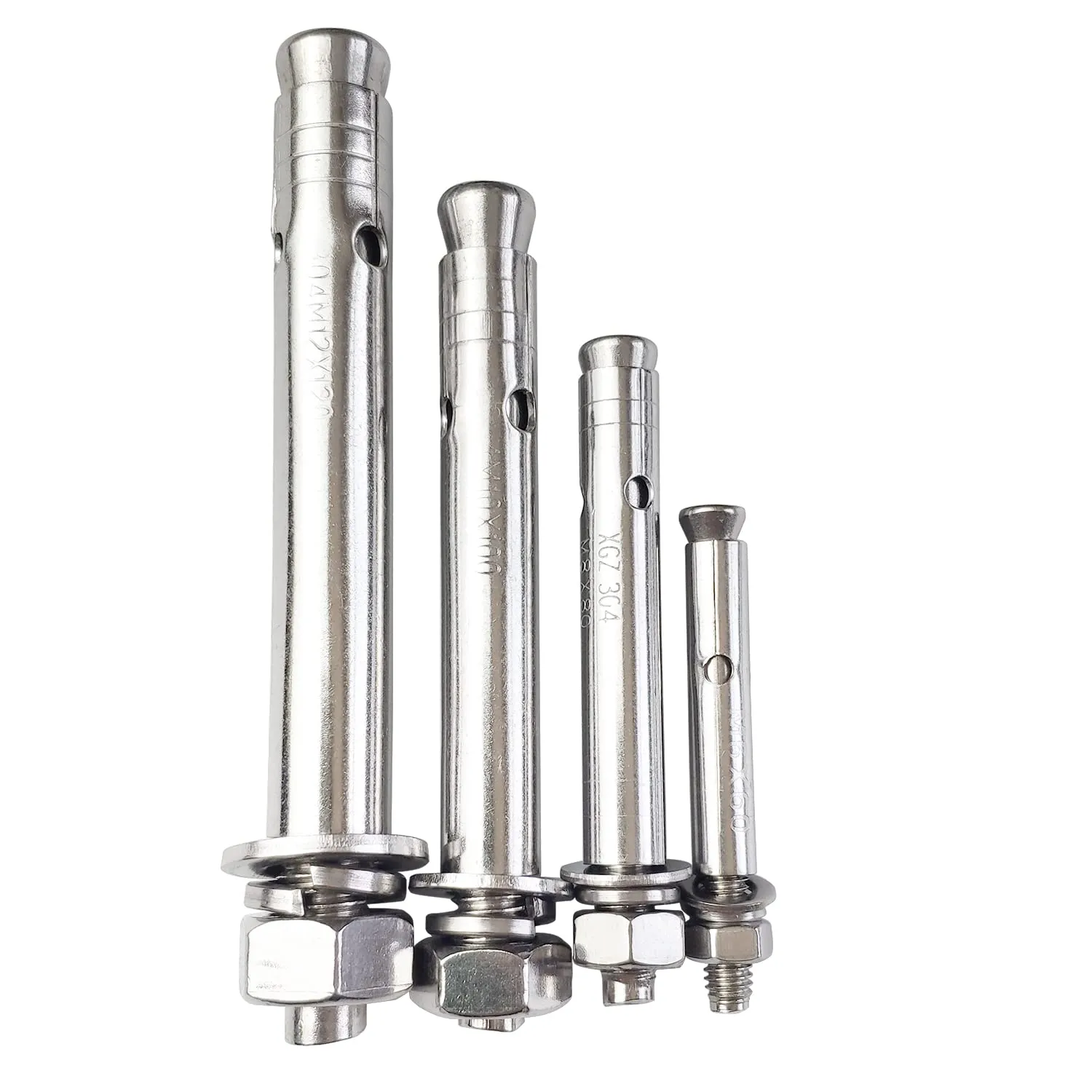 10 Pack M10x100mm Expansion Bolts Anchor Bolt 304 Stainless Steel External Hex Expansion Screw Bolt Sleeve Anchor Fastener Wall Concrete