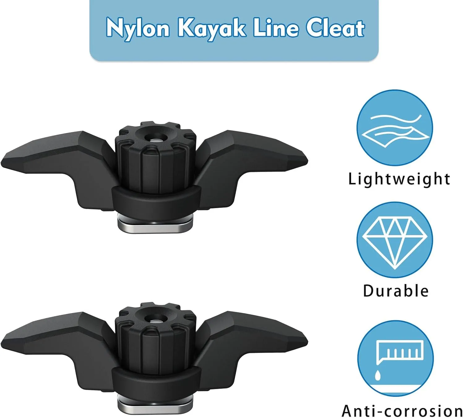 1007 Kayak Anchor Cleat Compatible with Kayak Track Light/Medium Duty Polymer Kayak Mount Track Kayak Low Profile Track Mount