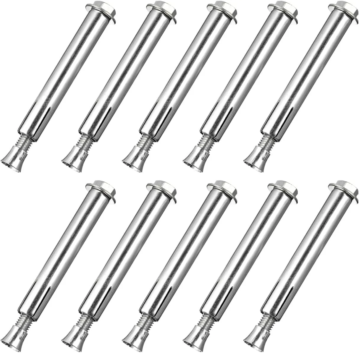 10pcs Speeds Bumps Screws, 80x100mm Expansion Bolt Stainless Steel, Anchors Expansion Screw Bolts Fastener for Driveway Asphalt Speeds Bumps Expansion Screws