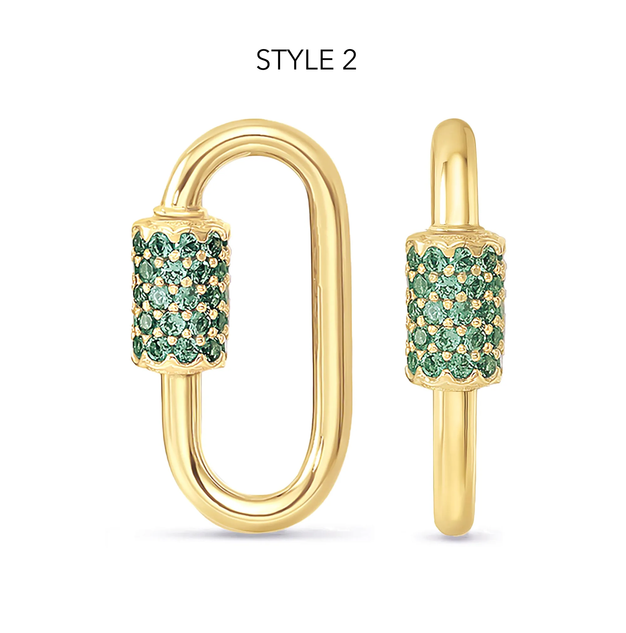 14K Gold Carabiner Lock Charm Enhancer Lock