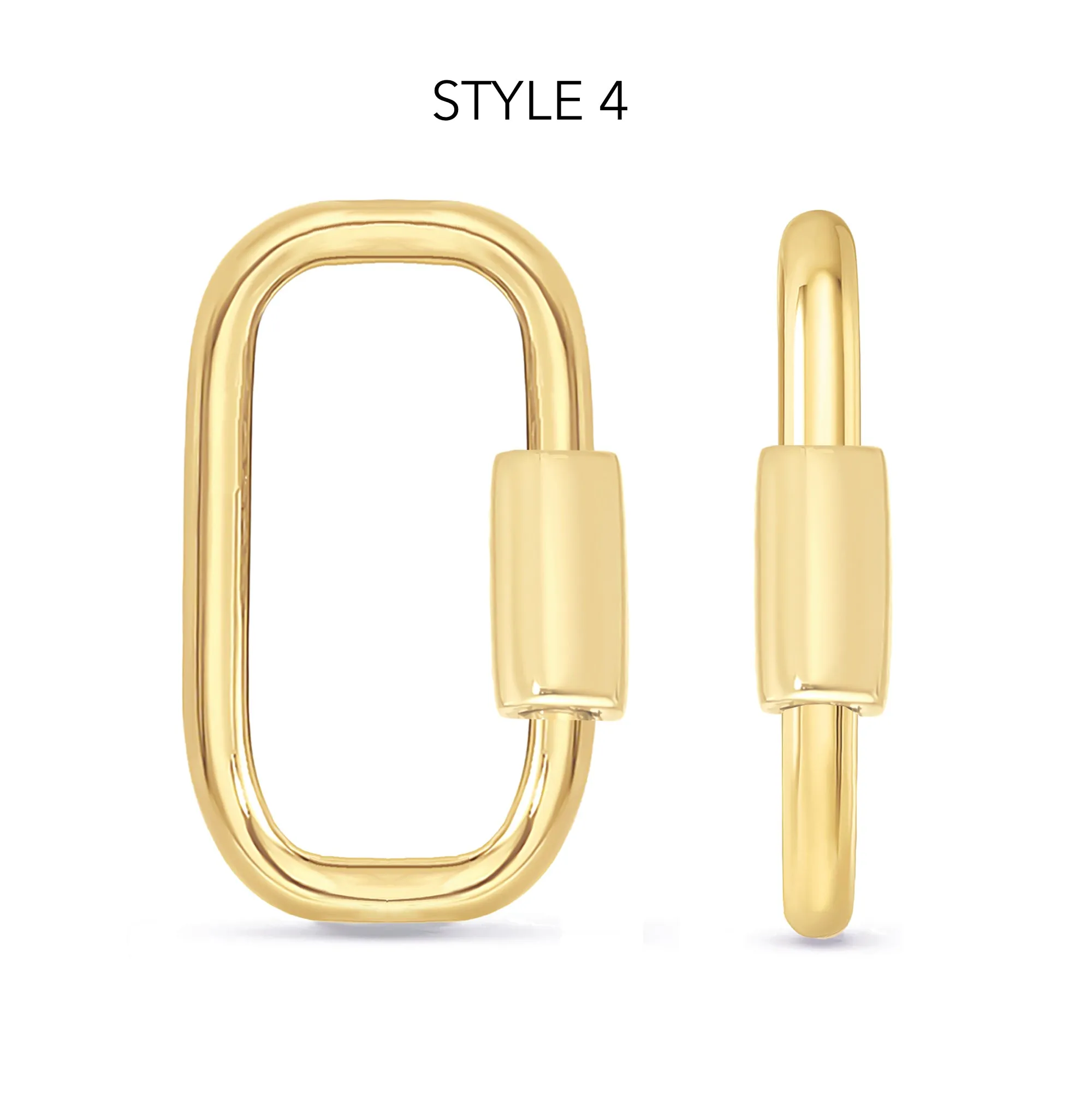 14K Gold Carabiner Lock Charm Enhancer Lock