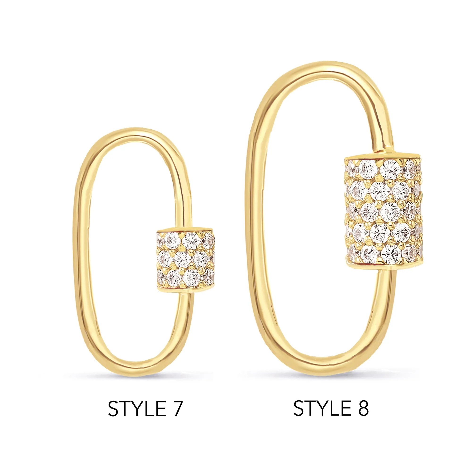 14K Gold Carabiner Lock Charm Enhancer Lock