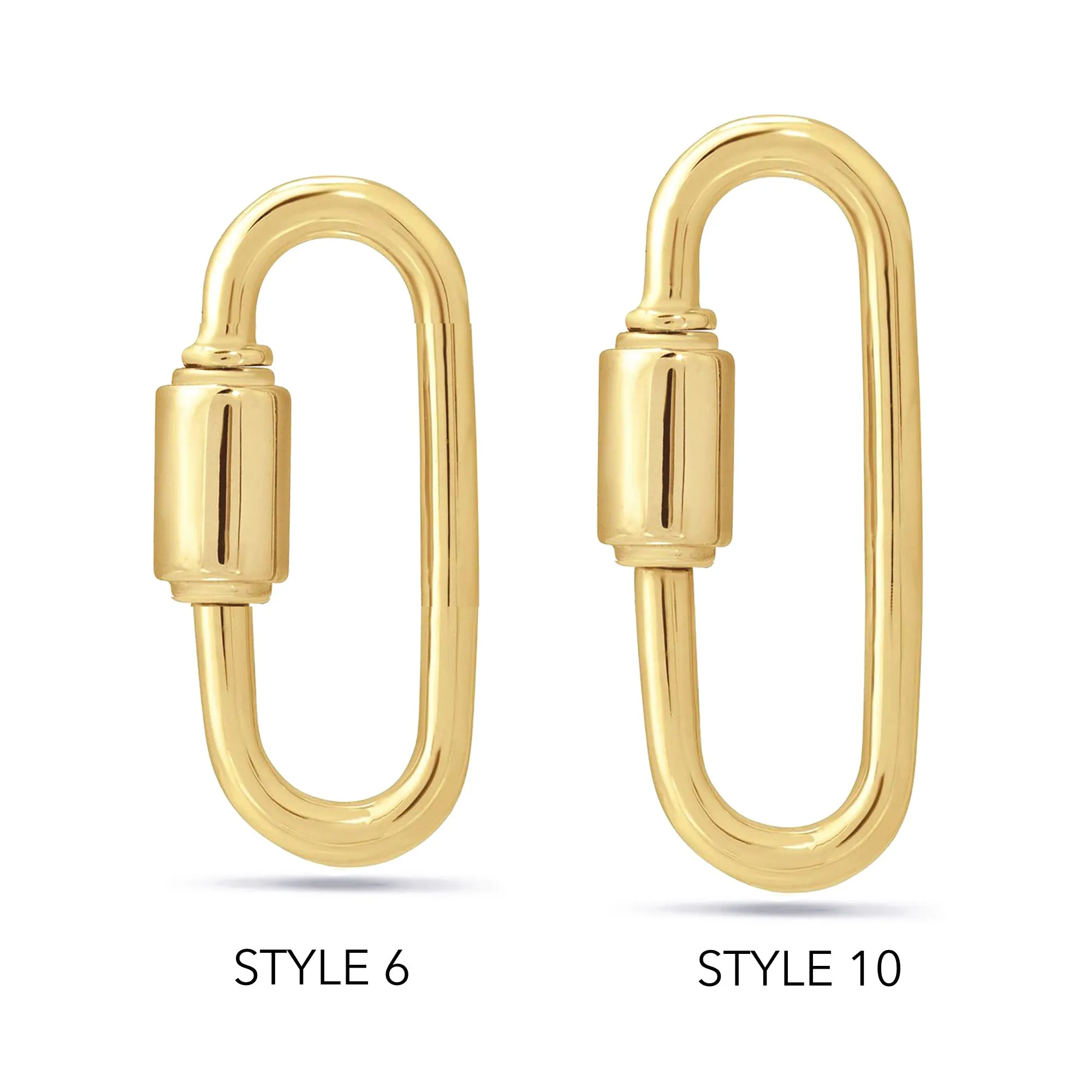 14K Gold Carabiner Lock Charm Enhancer Lock