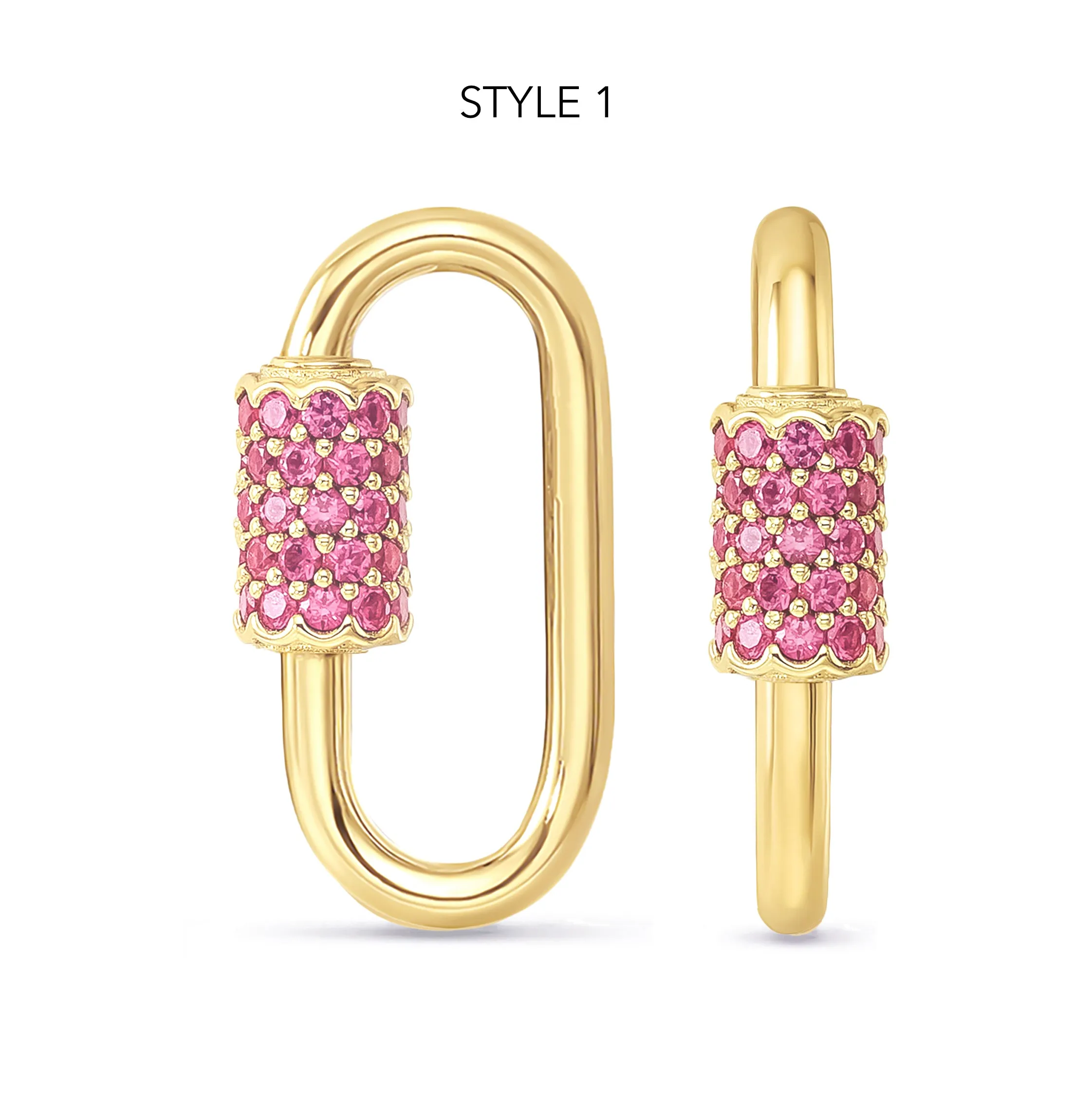 14K Gold Carabiner Lock Charm Enhancer Lock