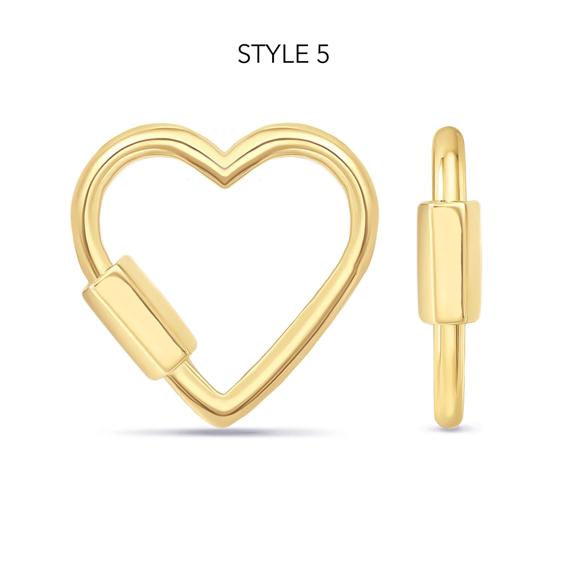 14K Gold Carabiner Lock Charm Enhancer Lock