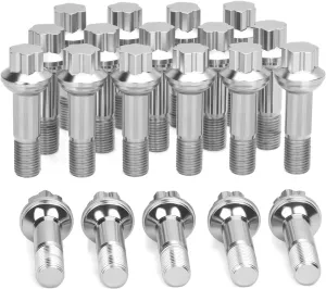 14x1.5 Lug Bolt for Mercedes-Benz ML350 ML500 GLC300 GLK350, 14mmx1.5 Wheel Lug Bolt OEM Factory Wheel for CL500 GL450 W215 E350 E300 S550 S600, 20PC Replace Benz Flower Lug Bolt 0009905407, 9905407
