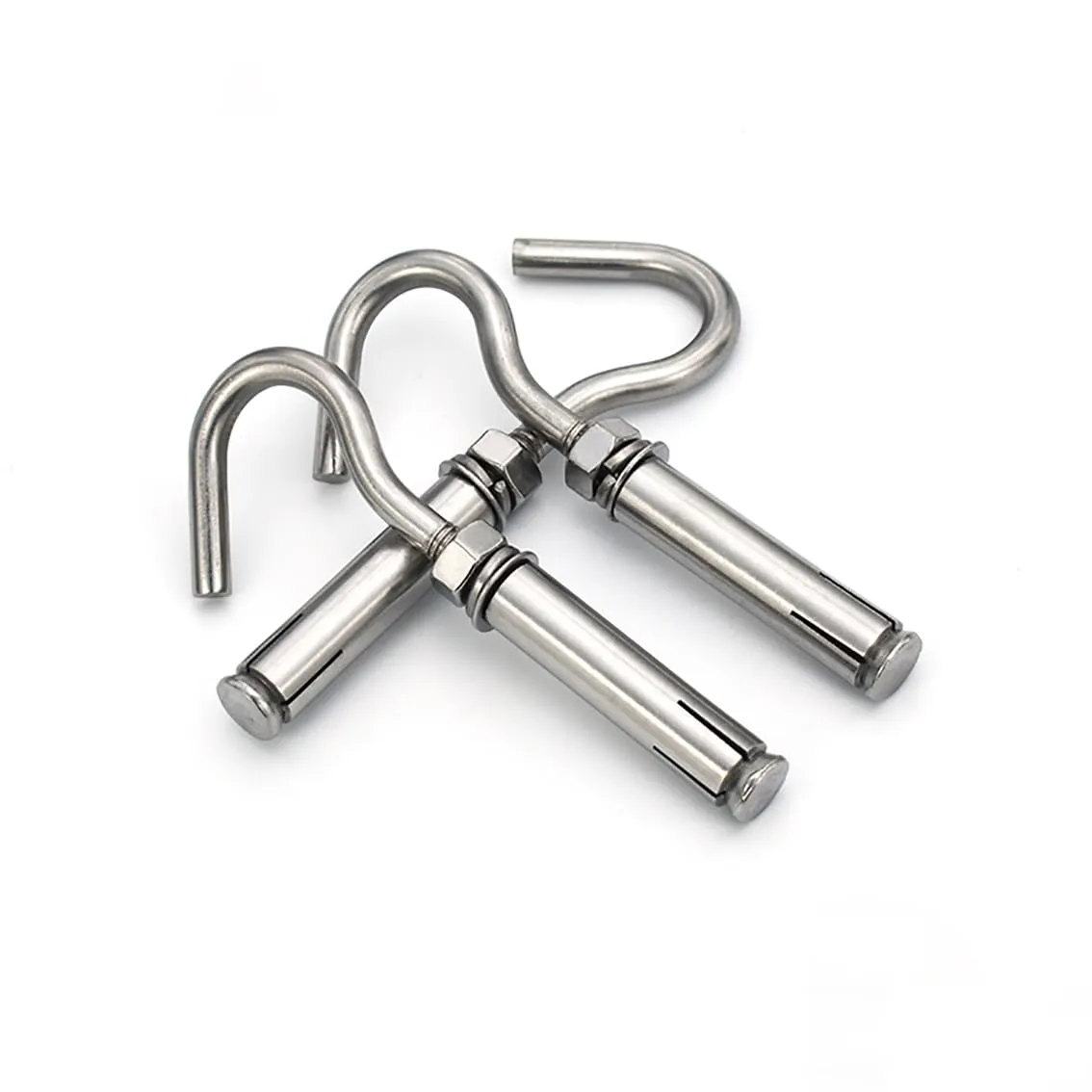 1Pcs M6 M8 M10 M12 Expansion Screws Hooks 304 Stainless Steel Eye Bolt Open Anchor Hook for Basket Ceiling Fan Hanging - (Size: M8)