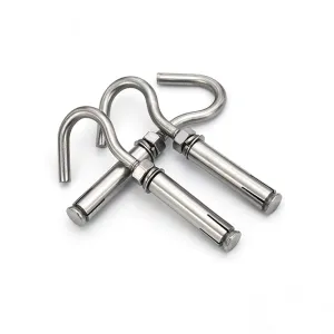 1Pcs M6 M8 M10 M12 Expansion Screws Hooks 304 Stainless Steel Eye Bolt Open Anchor Hook for Basket Ceiling Fan Hanging - (Size: M8)