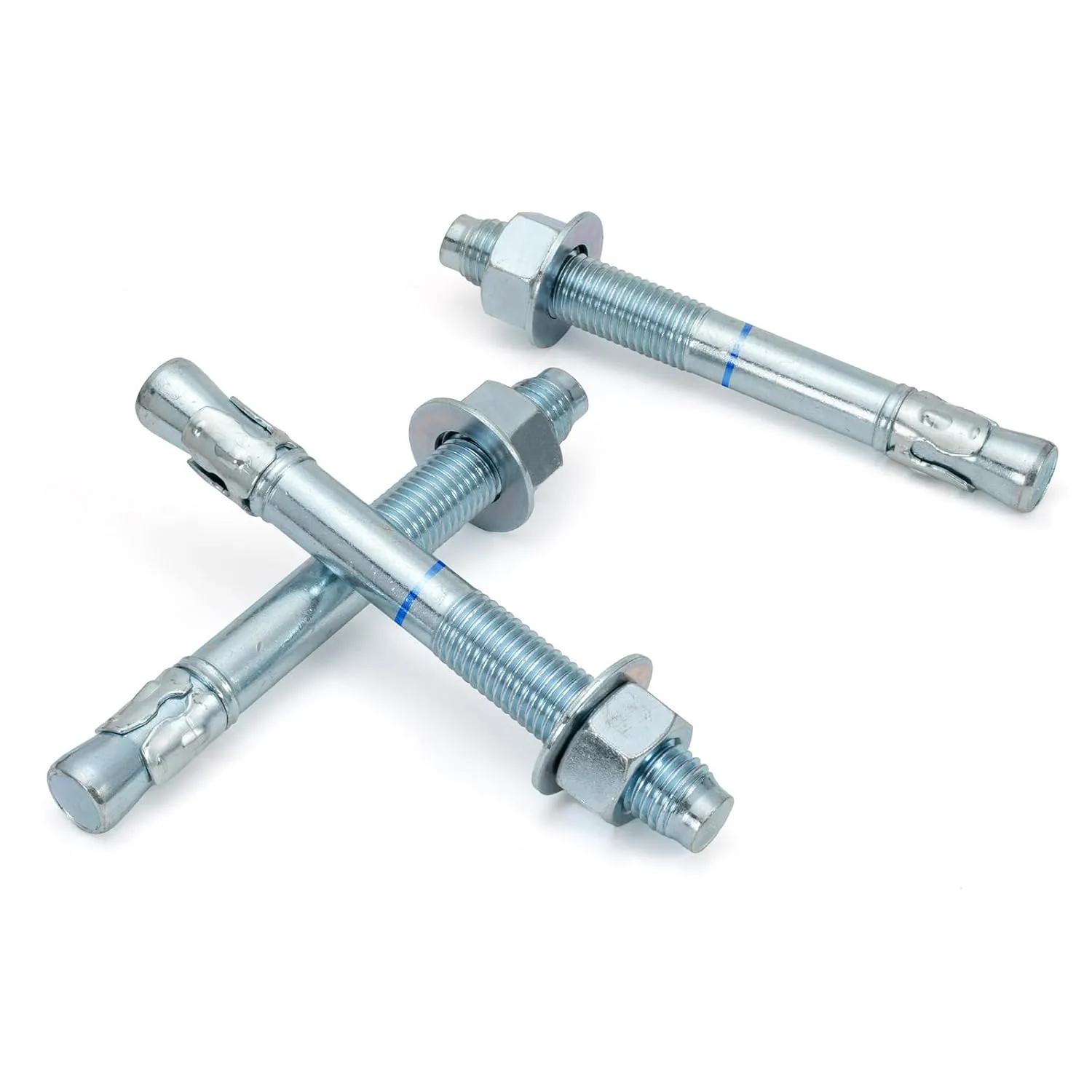 1" x 9" Concrete Anchors (10 Pack) 1 inch Wedge Anchors Bolts Zinc Plated