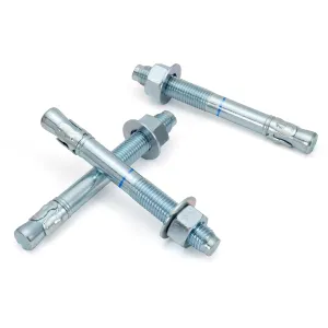 1" x 9" Concrete Anchors (10 Pack) 1 inch Wedge Anchors Bolts Zinc Plated