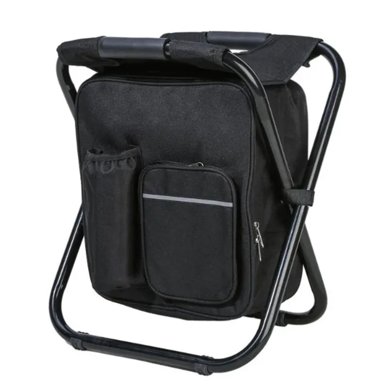 2 in 1 Folding Fishing Chair Bag Fishing Backpack Chairs Stool Convenient Wear-resistantv for Outdoor Hunting Climbing Equipment
