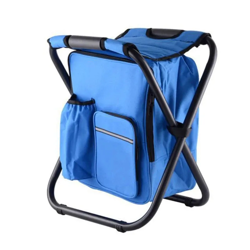 2 in 1 Folding Fishing Chair Bag Fishing Backpack Chairs Stool Convenient Wear-resistantv for Outdoor Hunting Climbing Equipment