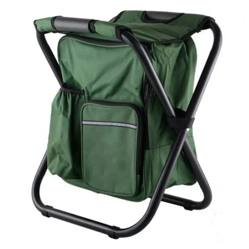 2 in 1 Folding Fishing Chair Bag Fishing Backpack Chairs Stool Convenient Wear-resistantv for Outdoor Hunting Climbing Equipment