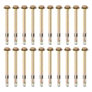 20-Pack Hex Expansion Bolt, M8x120mm Colored Galvanized Iron-Carbon Steel External Hex Expansion Bolts, Anti-Corrosion Metal Bolt for Concrete/Dry Brick/Block Walls