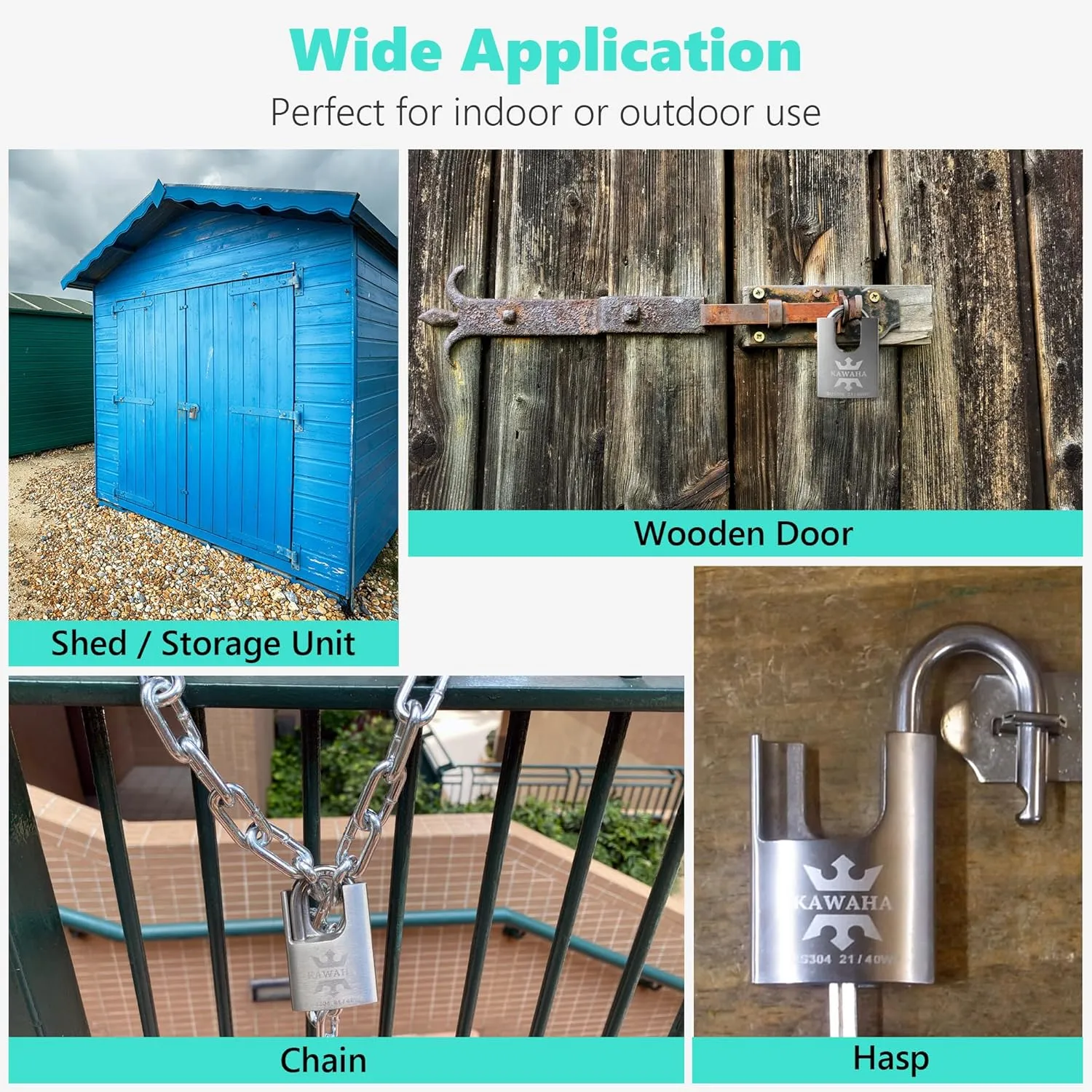 21/40-4PS High Security Stainless Steel Shrouded Padlock with Stainless Steel Key for Both Indoor and Outdoor use (Heavy Duty, Anti-Rust) (1-9/16 in. (40mm), Keyed Alike - 4 Pack)