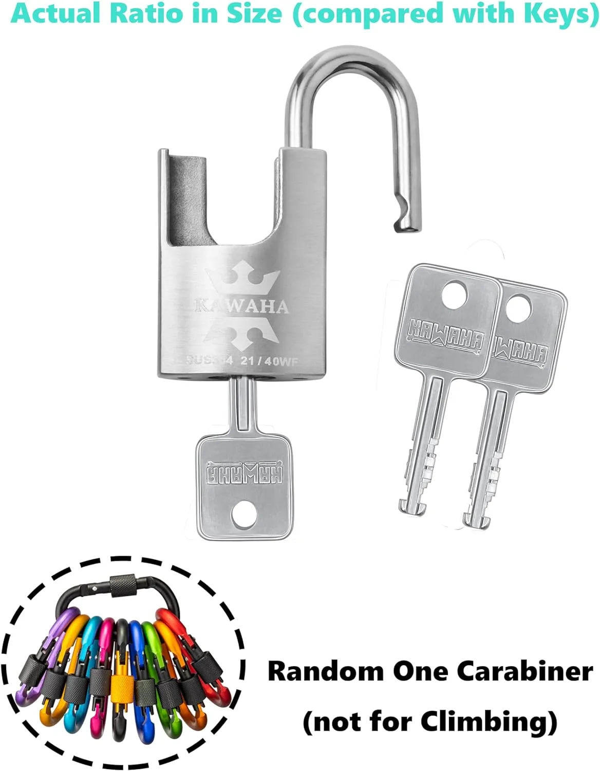 21/40-4PS High Security Stainless Steel Shrouded Padlock with Stainless Steel Key for Both Indoor and Outdoor use (Heavy Duty, Anti-Rust) (1-9/16 in. (40mm), Keyed Alike - 4 Pack)