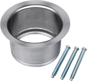22-0003R-00 3-Bolt Garbage Disposal Extended Drain Sink Flange, Stainless Steel