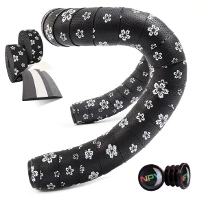 2pcs Bike Handlebar Tapes, Road Bicycle Bar Tape, Environmental Bicycle Bar Tape, Absorbent Handle Tape, Comfortable Grip for Road Bike Cycling(YHXheibai)