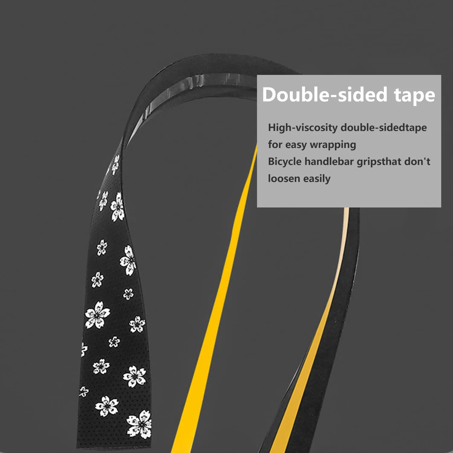 2pcs Bike Handlebar Tapes, Road Bicycle Bar Tape, Environmental Bicycle Bar Tape, Absorbent Handle Tape, Comfortable Grip for Road Bike Cycling(YHXheibai)