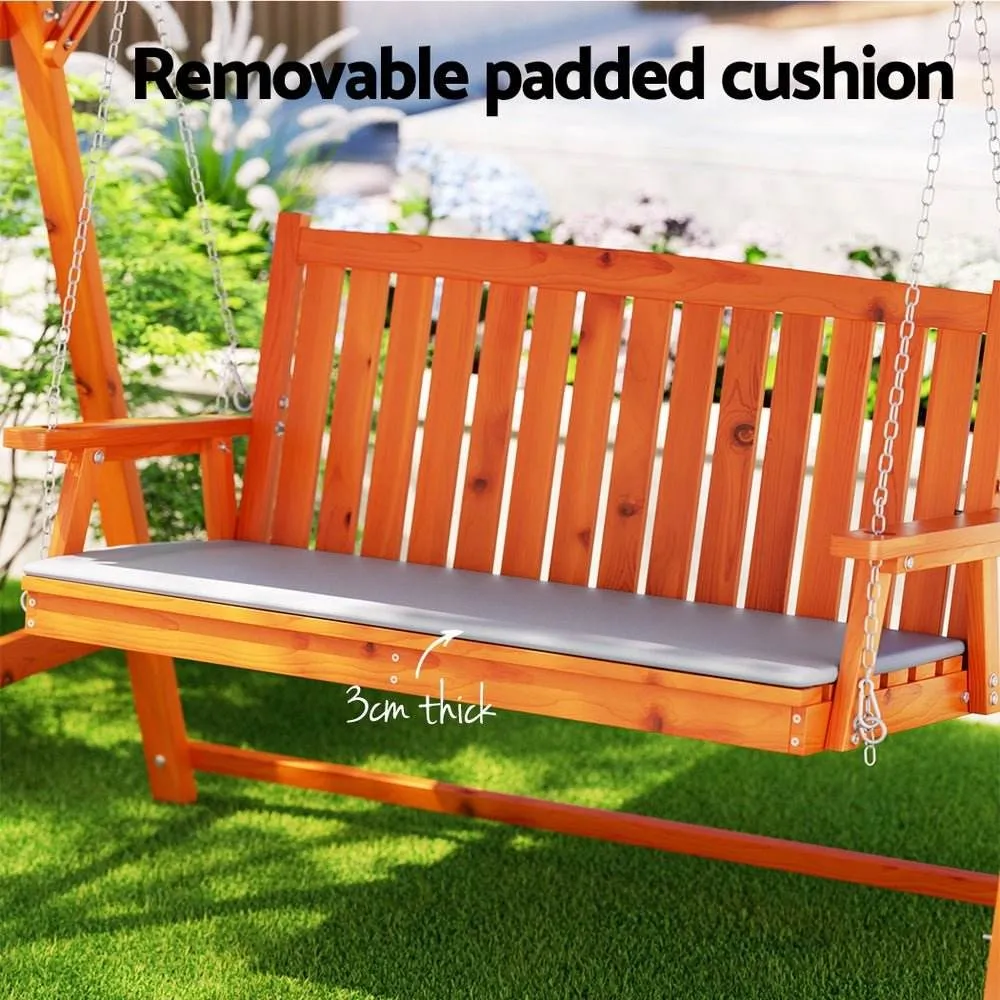 3 Seater Gardeon Outdoor Swing Wooden Chair Green