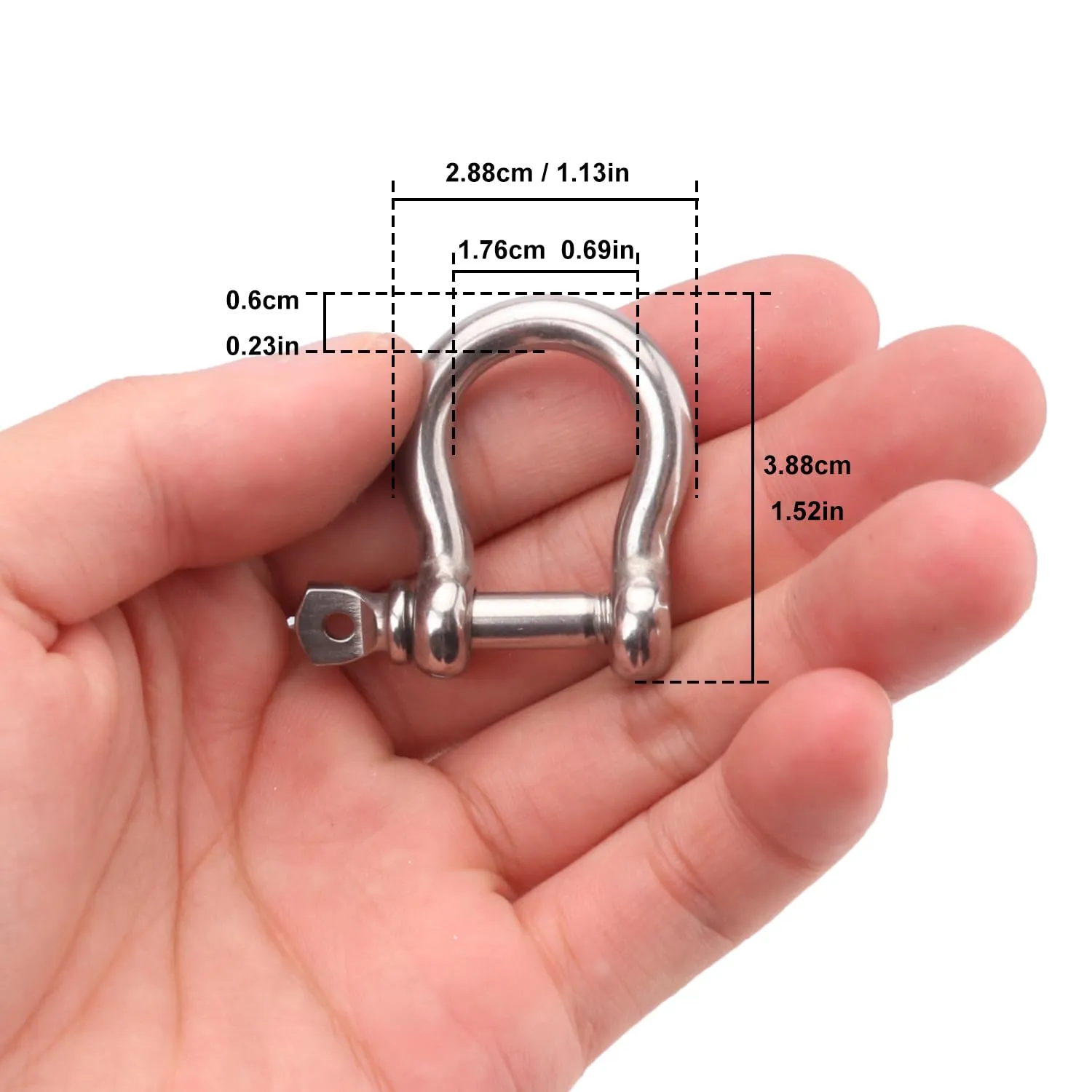30 PCS 1/4 Inch D Ring Shackles, 304 Stainless Steel Anchor Shackle Lock, 6 mm Screw Pin Anchor Shackles for Towing, Trailer Chain Shackle for Industrial, Outdoor, Vehicle Recovery, 6 mm