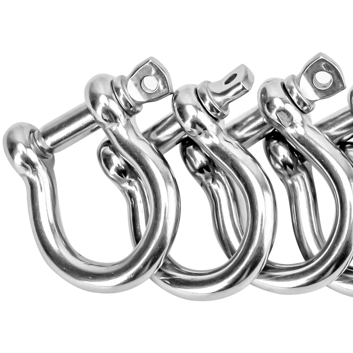 30 PCS 1/4 Inch D Ring Shackles, 304 Stainless Steel Anchor Shackle Lock, 6 mm Screw Pin Anchor Shackles for Towing, Trailer Chain Shackle for Industrial, Outdoor, Vehicle Recovery, 6 mm