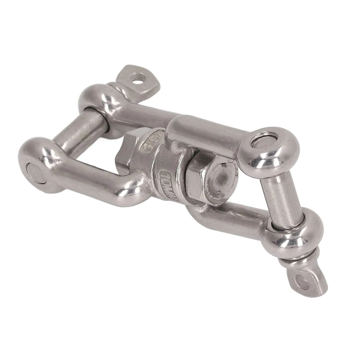 304 Stainless Steel Double Jaw Shackle Proof Universal Jaw Anchor Connector Hardware Lifting Connection for Climbing Yoga Hammock (10MM)