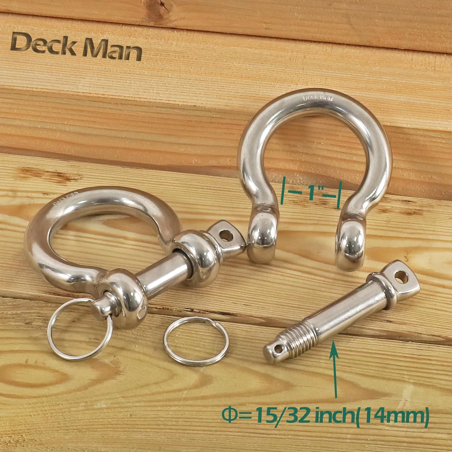 316 Stainless Steel Boat Anchor Chain with 2 Pcs Anti-Off Shackles, Marine Grade