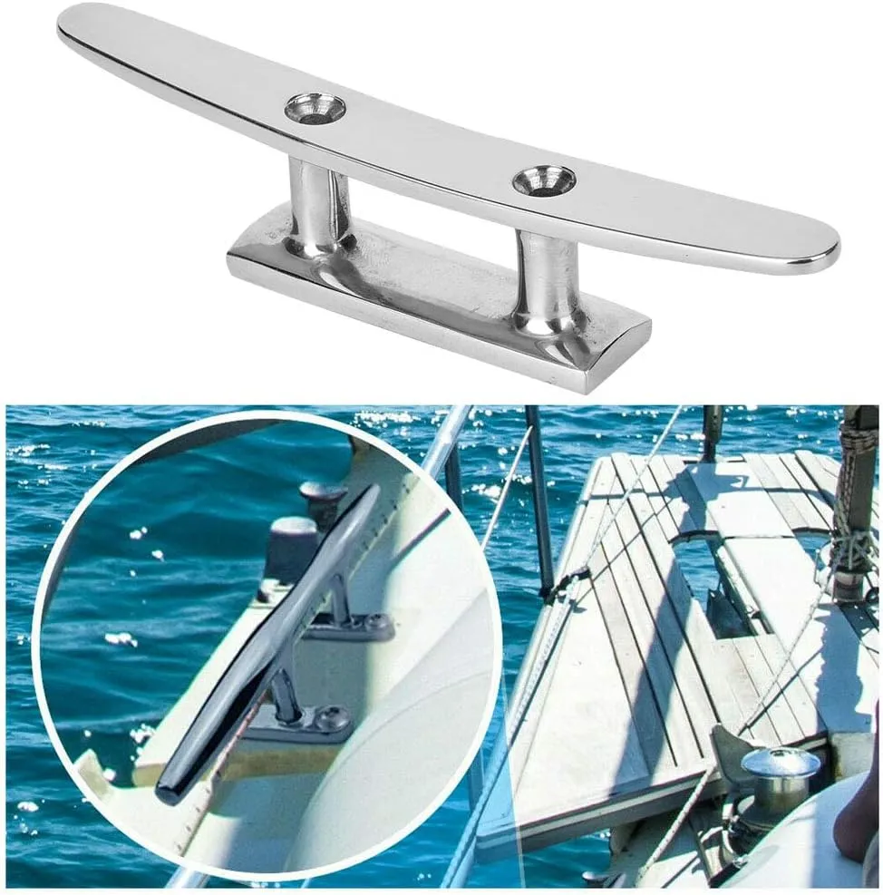 316 Stainless Steel Polished Mirror Finish Small Boat Fittings Base Connecting Rope Bolt Marine Rope Bottom Clip
