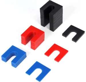 36 Pcs Plastic Auto Lift Leveling Shim Kit for 2 Post 4 Post Car Lift Leveling Installation, 4/5" Opening Shims Fit for 3/4" Anchor Bolt (1/16" Blue, 1/8" Red, 1/4" Black)