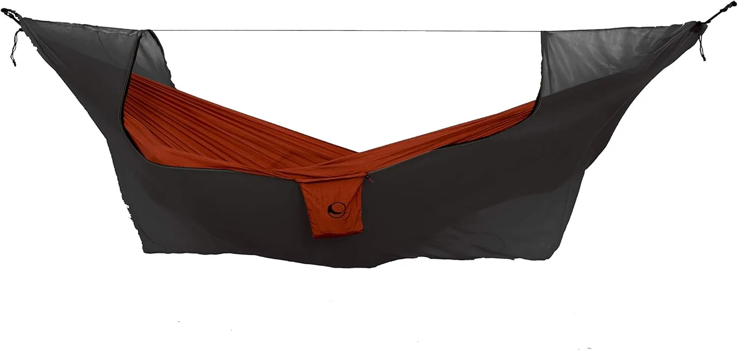 360° Convertible Mosquito and Bug Hammock Net - Fair Trade & Handmade All-Round Protection from Bugs and Insects - Double Circular Zipper Opens Ceiling for Extra Comfort - Black