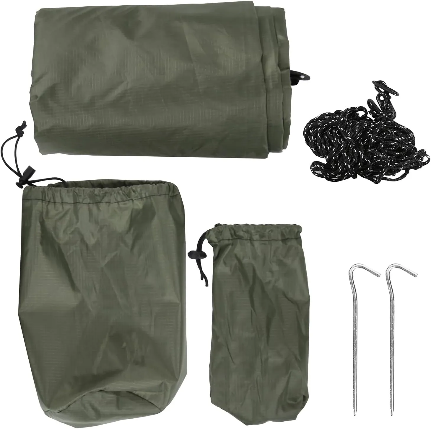 360x290cm Camping Cover Waterproof Multifunction Rhombus Canopy Beach Shade Cloth (Army Green)