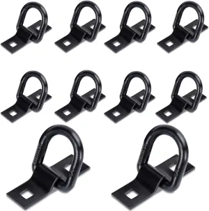 3/8" D Rings Tie Down Anchors, Heavy Duty Forged D Rings for Trailer, Truck, SUV, RV, Camper, Van, Car, Boats and Cargo Tie Downs, 5000 lbs Breaking Strength(Black) 10 Pack