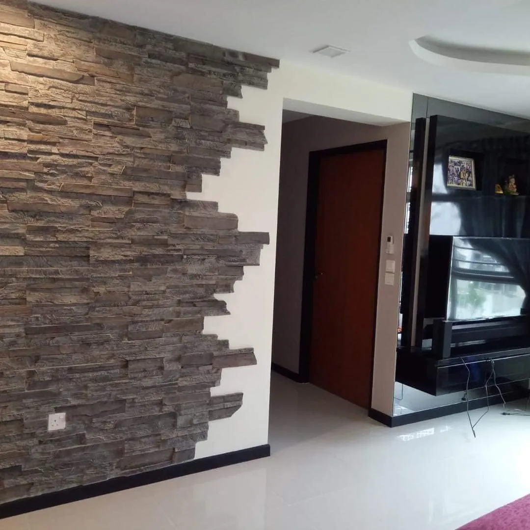 3D Wall Panels for Interior and Exterior Wall Decoration Brick Design Pack of 3 Tiles (Compositive) (Reef Brick, Black)