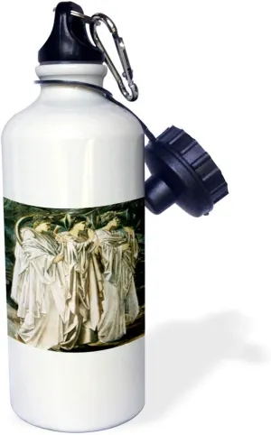 3dRose "The Challenge in the Desert by Edward Burne-Jones" Sports Water Bottle, 21 oz, White