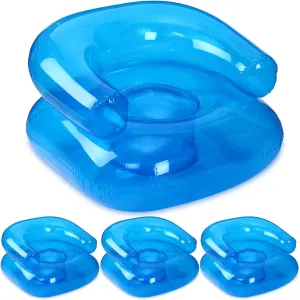 4 Pcs 28 Inch Kids Inflatable Chairs Blow up Chairs Inflatable Furniture Novelty Blow up Couch Seat Waterproof PVC Air Sofa Couch for Kids Beach 90s Party Camping, Picnics Party Supplies