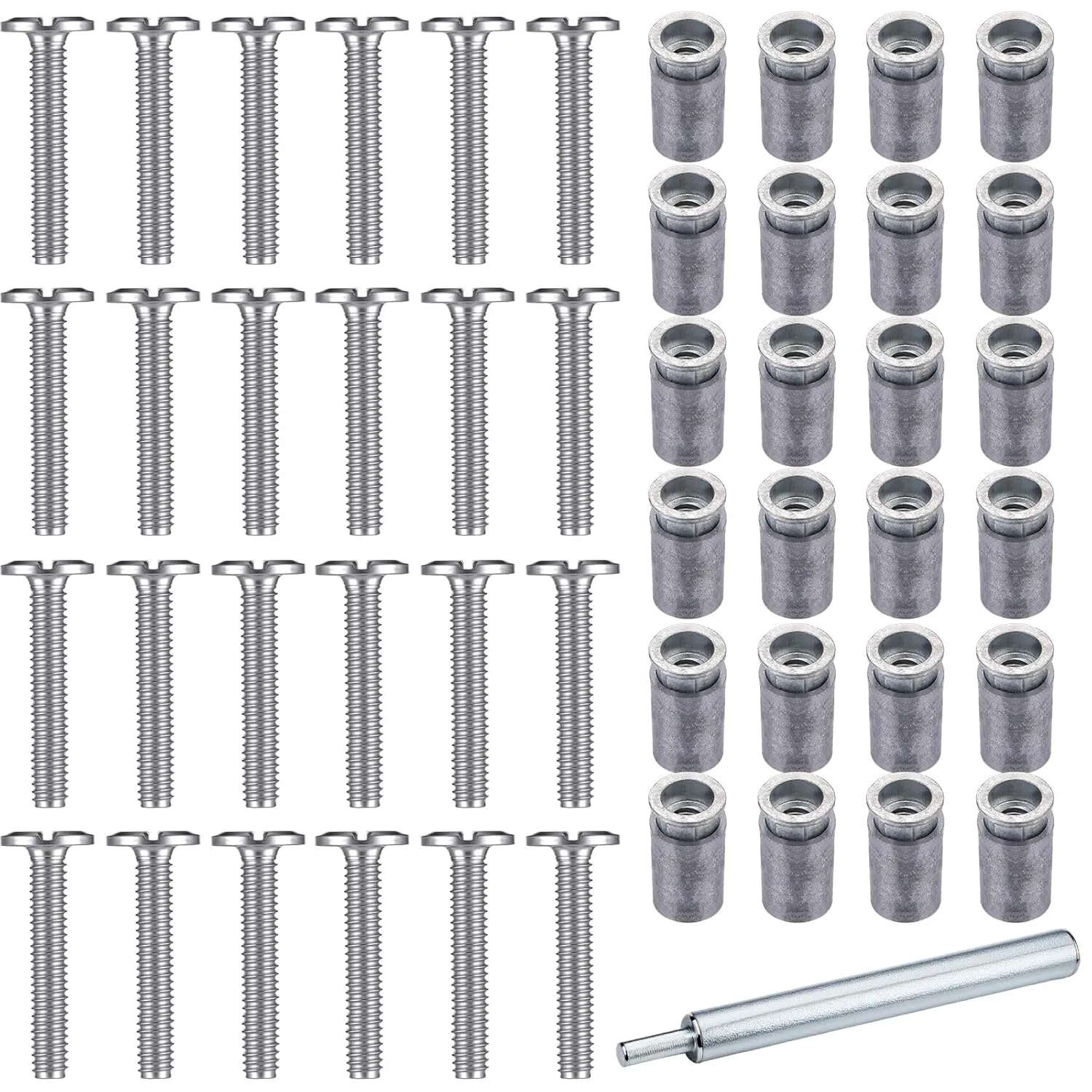 49 Piece Kit - Hurricane Shutter Hardware Hurricane Sidewalk Bolt Kit 18-8 Hardware Stainless Steel Bolt Combo with Masonry Anchors & Set Tool for Masonry Walls(1/4-20 x 1-1/2 Inch)