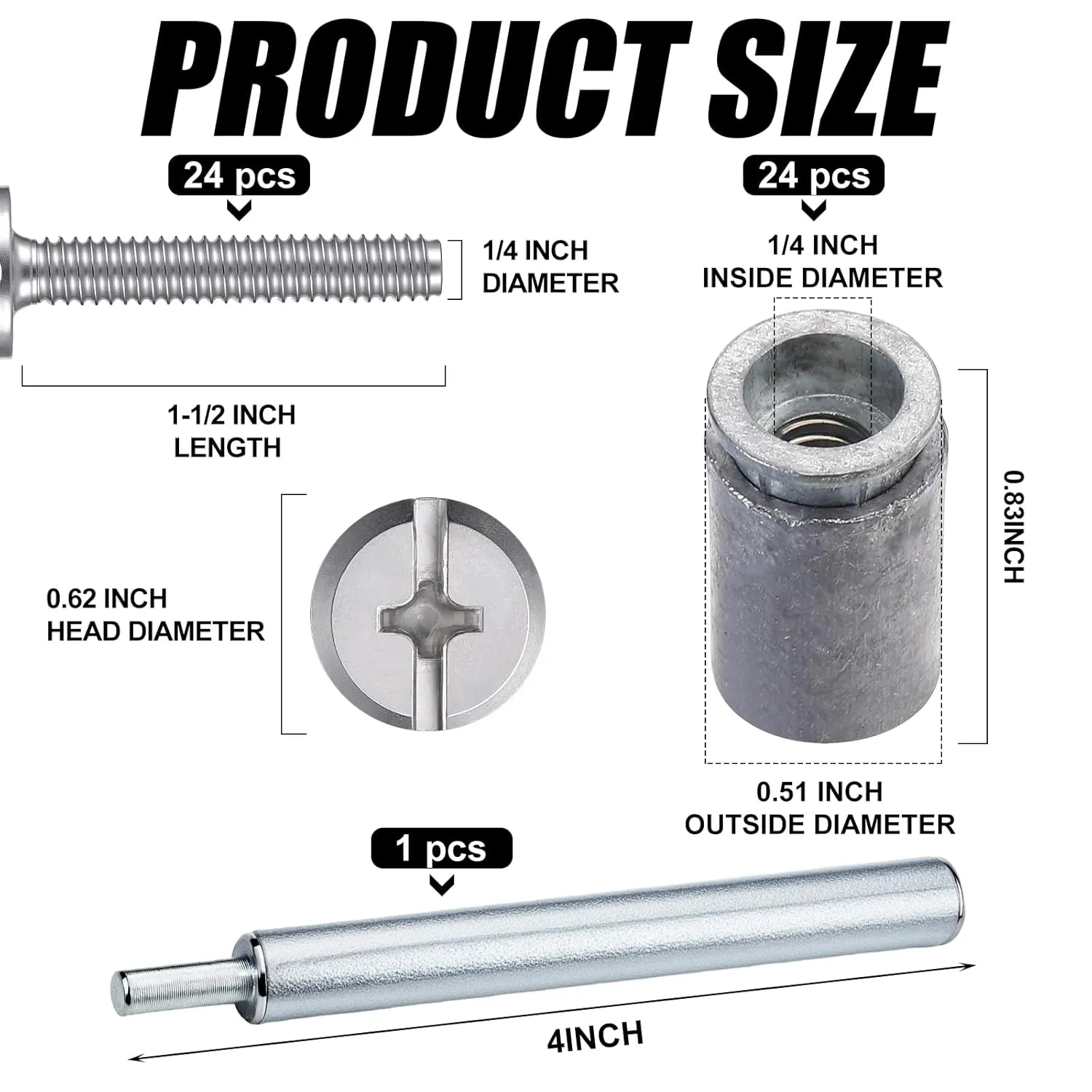 49 Piece Kit - Hurricane Shutter Hardware Hurricane Sidewalk Bolt Kit 18-8 Hardware Stainless Steel Bolt Combo with Masonry Anchors & Set Tool for Masonry Walls(1/4-20 x 1-1/2 Inch)