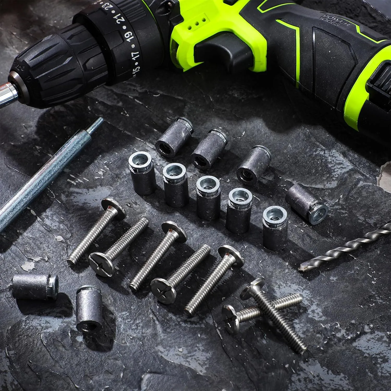 49 Piece Kit - Hurricane Shutter Hardware Hurricane Sidewalk Bolt Kit 18-8 Hardware Stainless Steel Bolt Combo with Masonry Anchors & Set Tool for Masonry Walls(1/4-20 x 1-1/2 Inch)