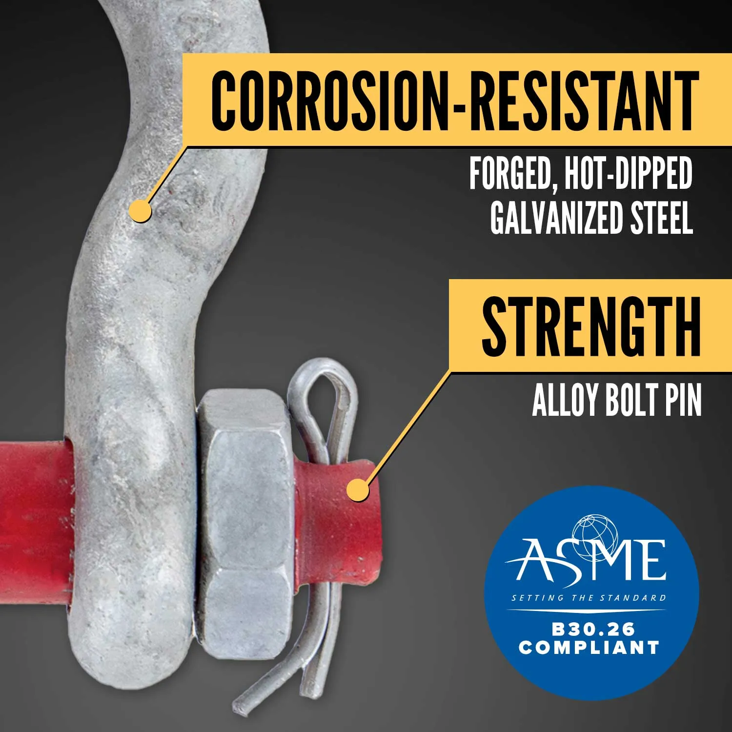 4" Crosby® Bolt Type Anchor Shackle | G-2130 - 150 Ton