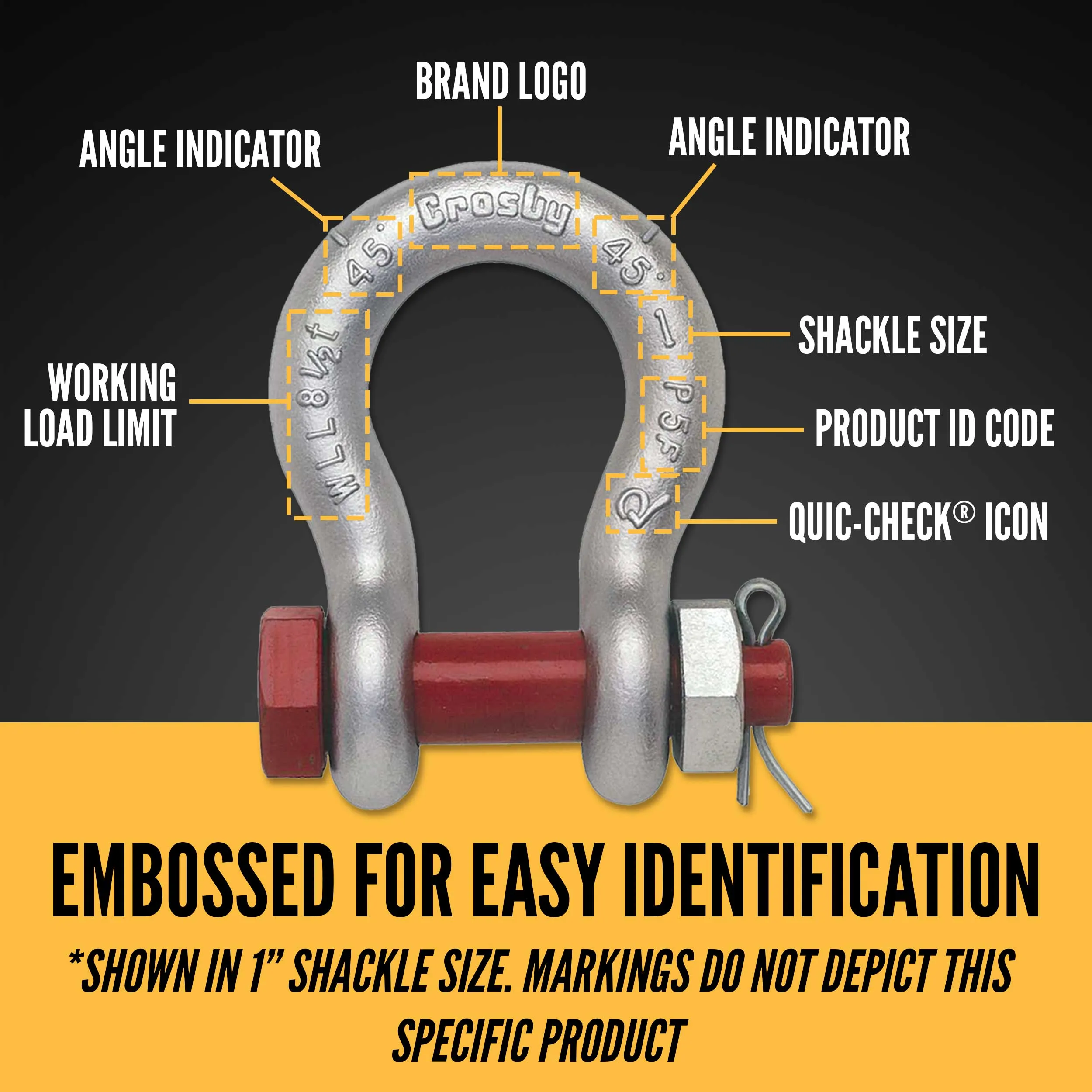 4" Crosby® Bolt Type Anchor Shackle | G-2130 - 150 Ton