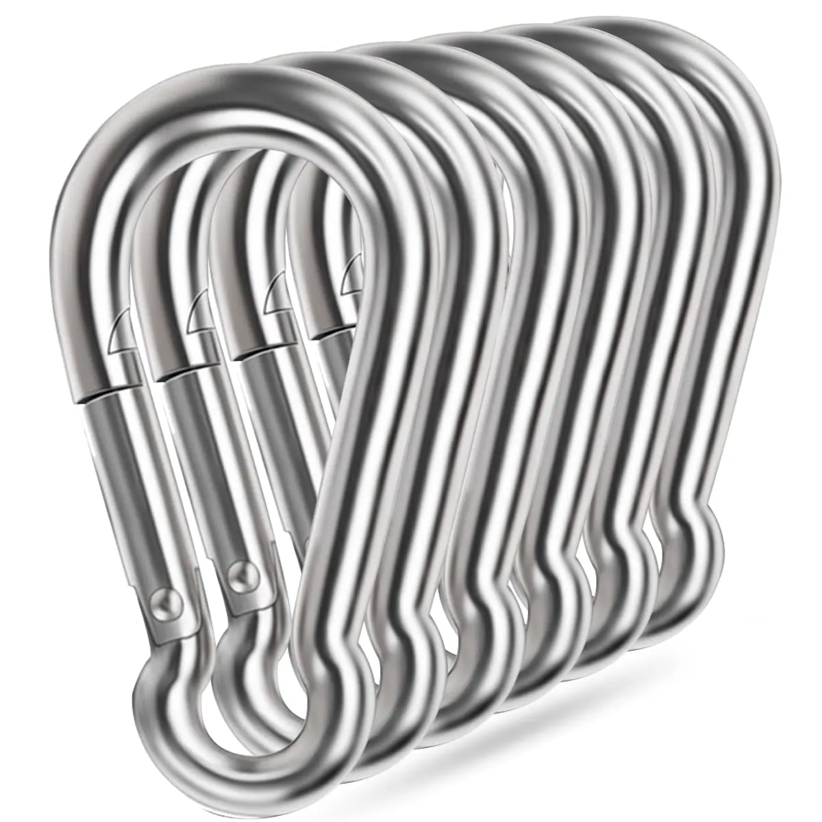 5 Inch 4 Inch Large Spring Snap Hooks, Ekunbuy Heavy Duty Rope Connector 304 Stainless Steel Hook Spring Clips Link Buckle 1/2 3/8 Clip for Hammock Swing Outdoor Travel 5.5 Inch-6 PCS
