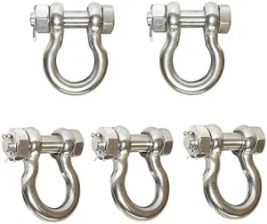 5 PC 3/8" Bolt Pin Anchor Shackle Stainless Steel SS 316 Marine Rigging Paracord