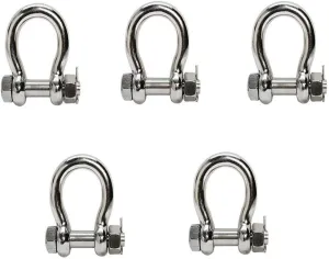 5 Pc 5/16'' Bolt Screw Pin Anchor Shackle Marine Stainless Steel D Ring Bow