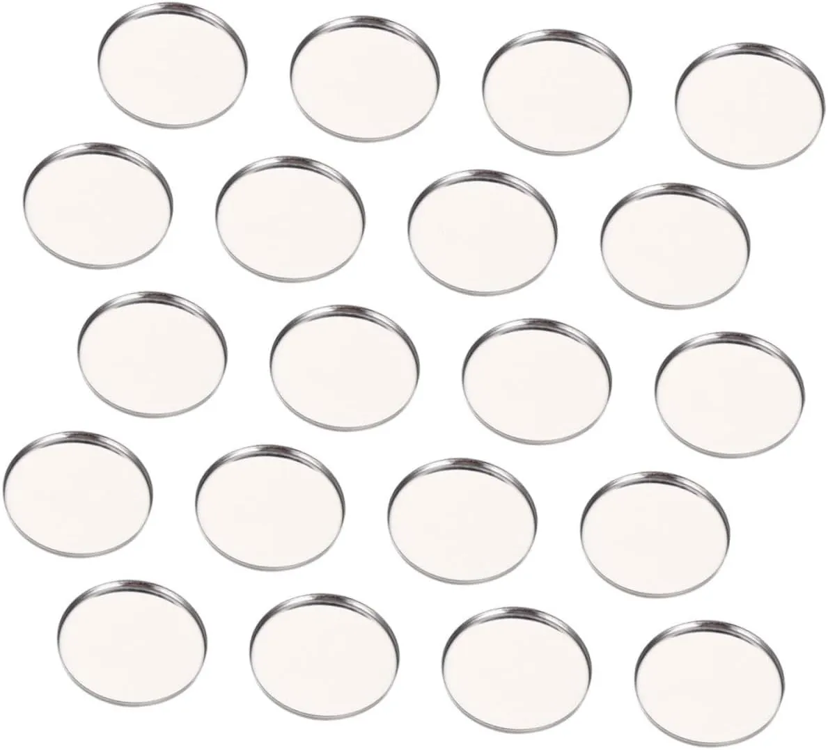 50Pcs Stainless Steel Round Empty Eyeshadow Plates DIY Cosmetic Storage Trays for Makeup Lipstick and Loose Powder Magnetic Makeup Palette for Travel and