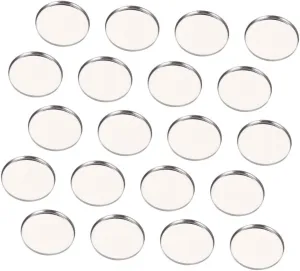 50Pcs Stainless Steel Round Empty Eyeshadow Plates DIY Cosmetic Storage Trays for Makeup Lipstick and Loose Powder Magnetic Makeup Palette for Travel and