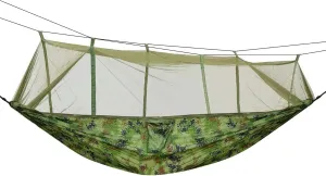 600lbs Load 2 Persons with Mosquito Net Outdoor Hiking Camping Portable Nylon Swing Bed (Blue)